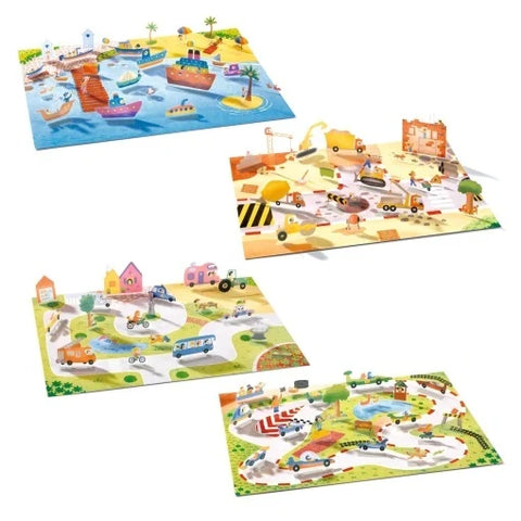 Set creativ de stickere reutilizabile Masini. Djeco