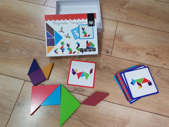Puzzle Magnetic Educativ din lemn – Tangram