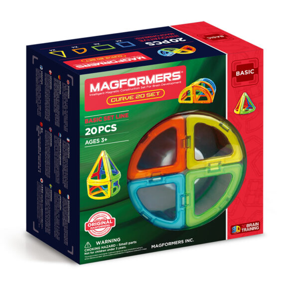 Joc magnetic de constructie Magformers Curve Set - Curbe, 20 piese Jucarii Vorbarete