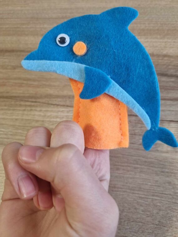 Marioneta fetru deget animale marine